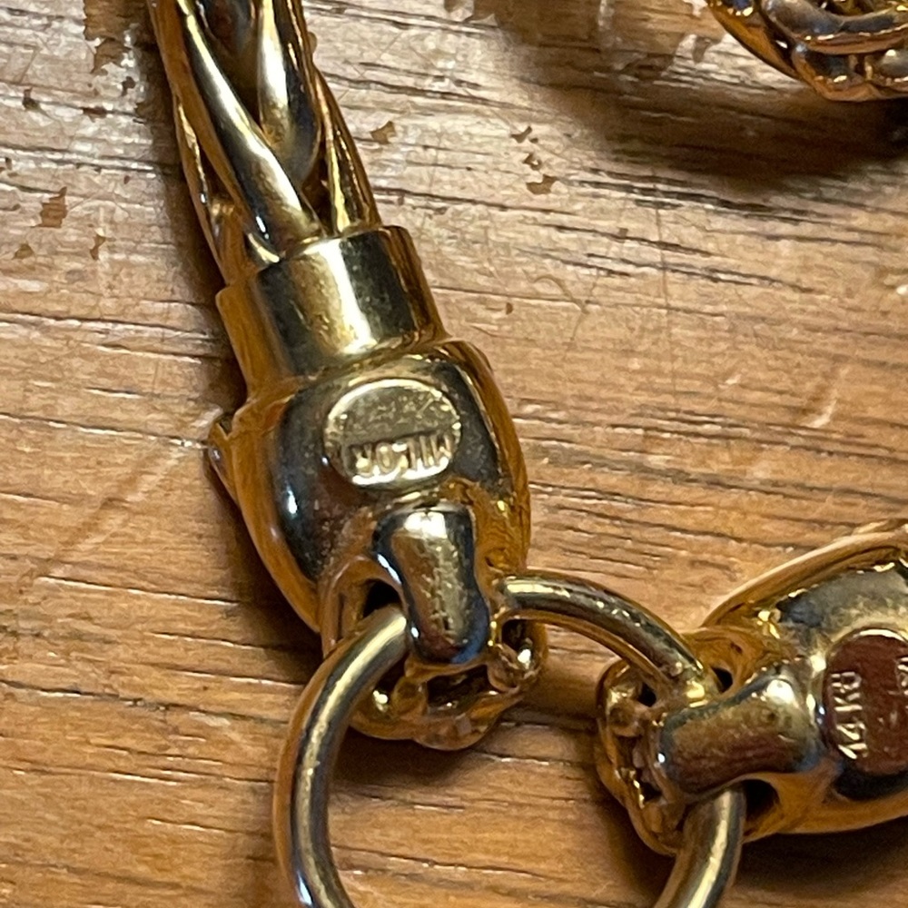 14k Yellow Gold Double Panther Head Espiga Chain Necklace - Picture 4 of 5